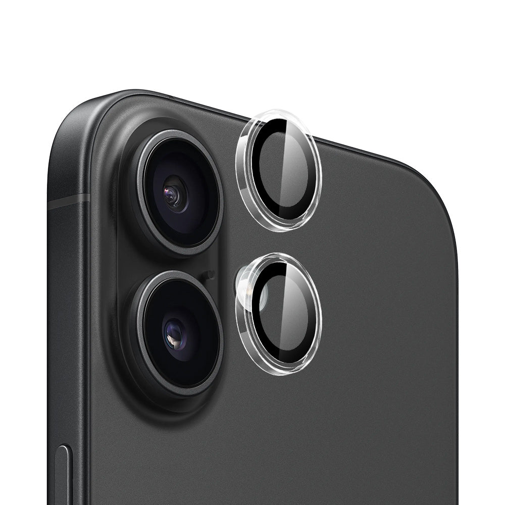 Folie de protectie Camera Spate Blueo Metal Frame pentru Apple iPhone 16 Plus / 16, Sticla Securizata, Transparenta
