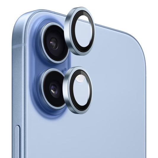 Folie de protectie Camera Spate Blueo Metal Frame pentru Apple iPhone 17, Sticla Securizata, Albastra