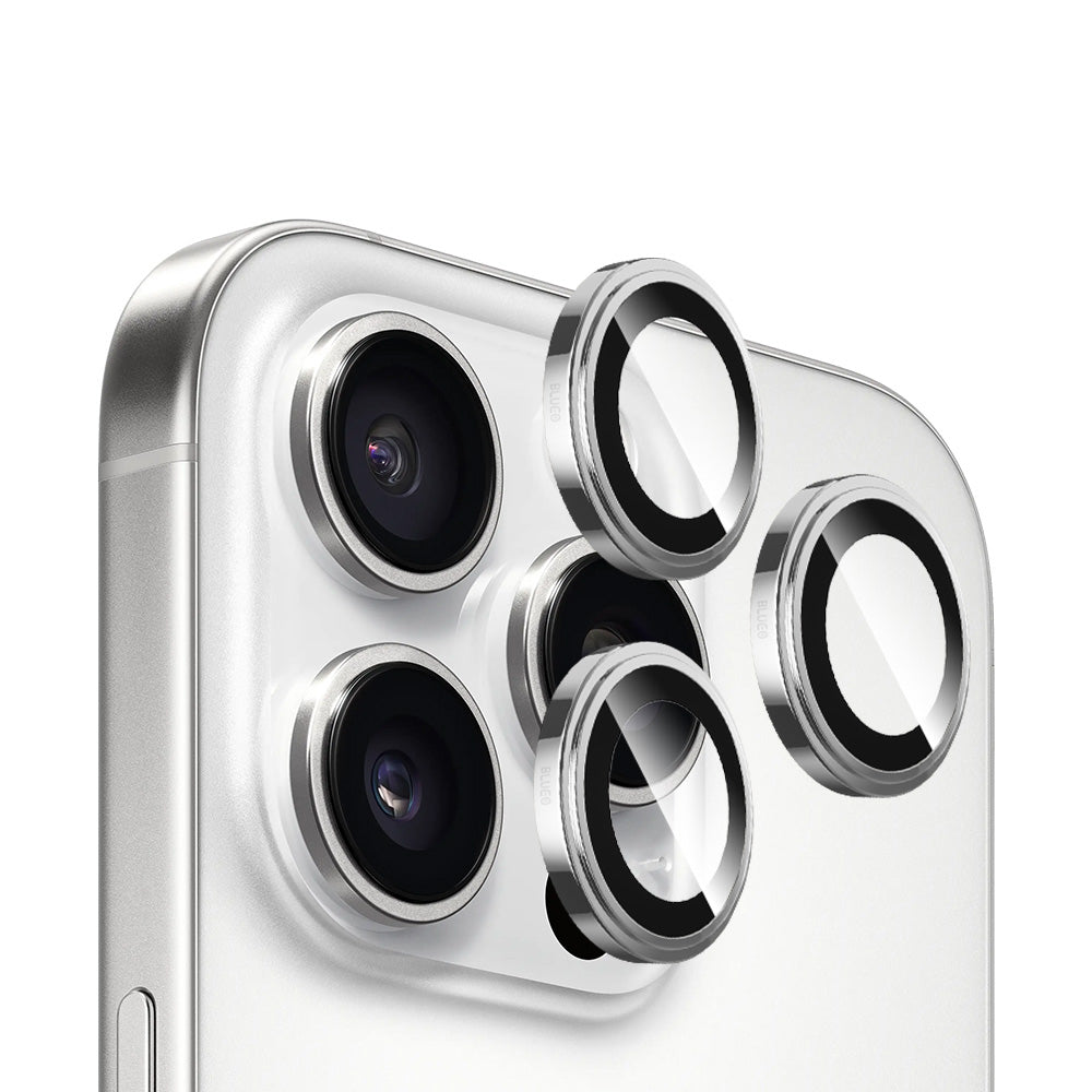 Folie de protectie Camera Spate Blueo Sapphire Crystal pentru Apple iPhone 14 Pro Max / 14 Pro, Sticla Securizata, Argintie