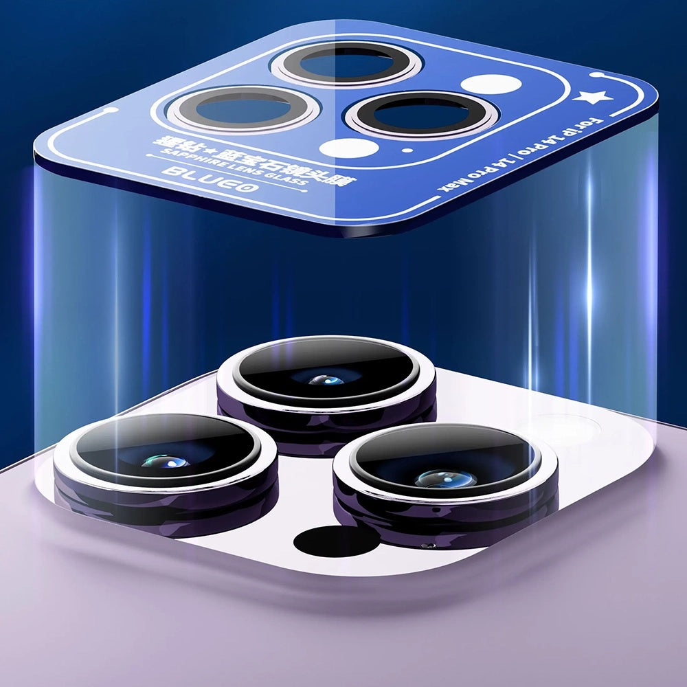 Folie de protectie Camera Spate Blueo Sapphire Crystal pentru Apple iPhone 16 Pro Max / 16 Pro, Sticla Securizata, Argintie