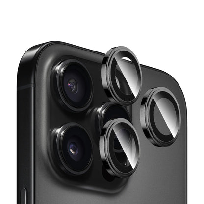 Folie de protectie Camera Spate Blueo Sapphire Crystal pentru Apple iPhone 16 Pro Max / 16 Pro, Sticla Securizata, Neagra