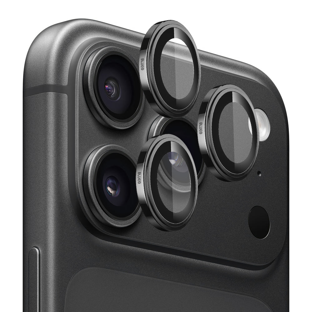 Folie de protectie Camera Spate Blueo Sapphire Crystal pentru Apple iPhone 18 Pro / 18 Pro Max, Sticla Securizata, Neagra