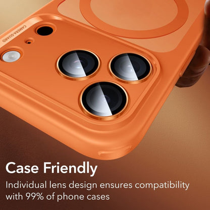 Folie de protectie Camera Spate  ESR Armorite pentru Apple iPhone 14 Pro, Sticla Securizata, Portocalie