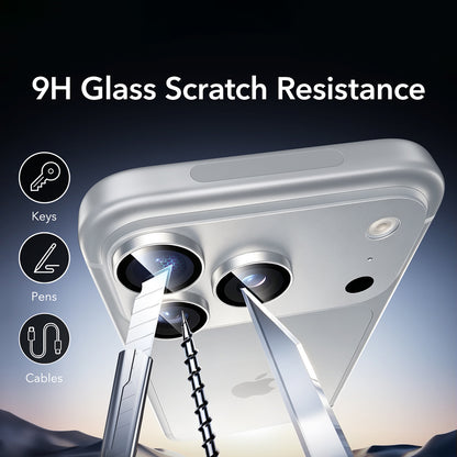 Folie de protectie Camera Spate ESR Armorite pentru Apple iPhone 18 Pro / 18 Pro max, Sticla Securizata, Argintie