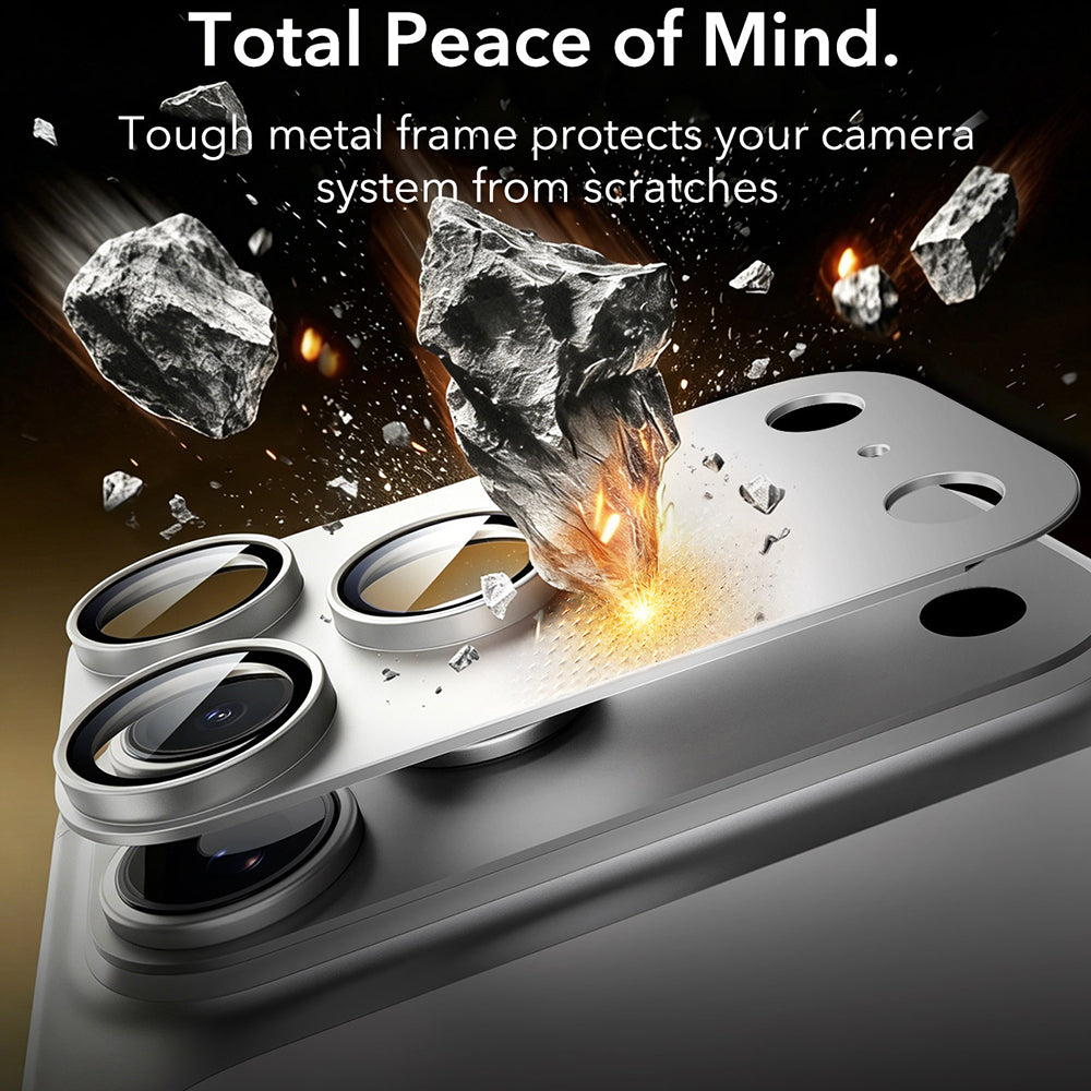 Folie de protectie Camera Spate ESR Armorite Pro pentru Apple iPhone 18 Pro Max, Sticla Securizata, Argintie