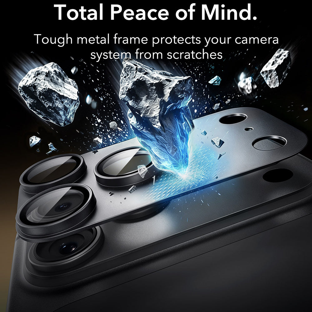 Folie de protectie Camera Spate ESR Armorite Pro pentru Apple iPhone 18 Pro Max, Sticla Securizata, Neagra