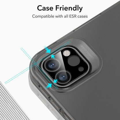 Folie de protectie Camera Spate ESR pentru Apple iPad Pro 13 (2024) / Pro 11 (2022) / Pro 12.9 (2022), Sticla Securizata, Set 2 bucati, Neagra