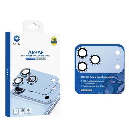Folie de protectie Camera Spate Lito Crown Halo AR + AF pentru Apple iPhone 18 Pro Max, Sticla Securizata, Bleu