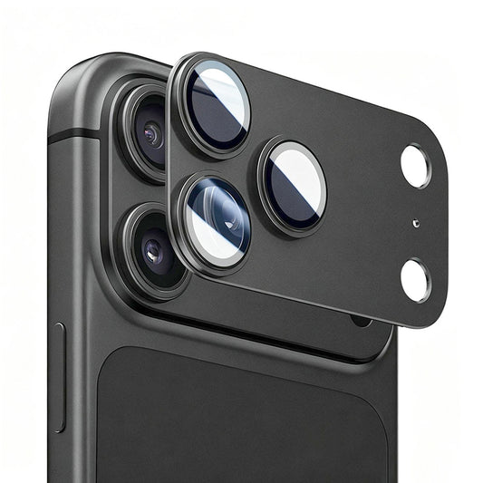 Folie de protectie Camera Spate Lito Crown Halo AR + AF pentru Apple iPhone 18 Pro Max, Sticla Securizata, Neagra