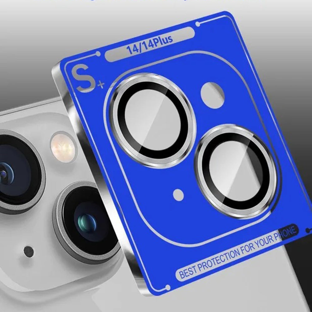 Folie de protectie Camera Spate Lito S+ pentru Apple iPhone 14, Sticla Securizata, Argintie