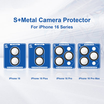 Folie de protectie Camera Spate Lito S+ pentru Apple iPhone 16 Plus / 16, Sticla Securizata, Neagra