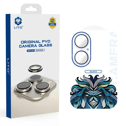 Folie de protectie Camera Spate Lito Titanium AR pentru Apple iPhone 17, Sticla Securizata, Albastra