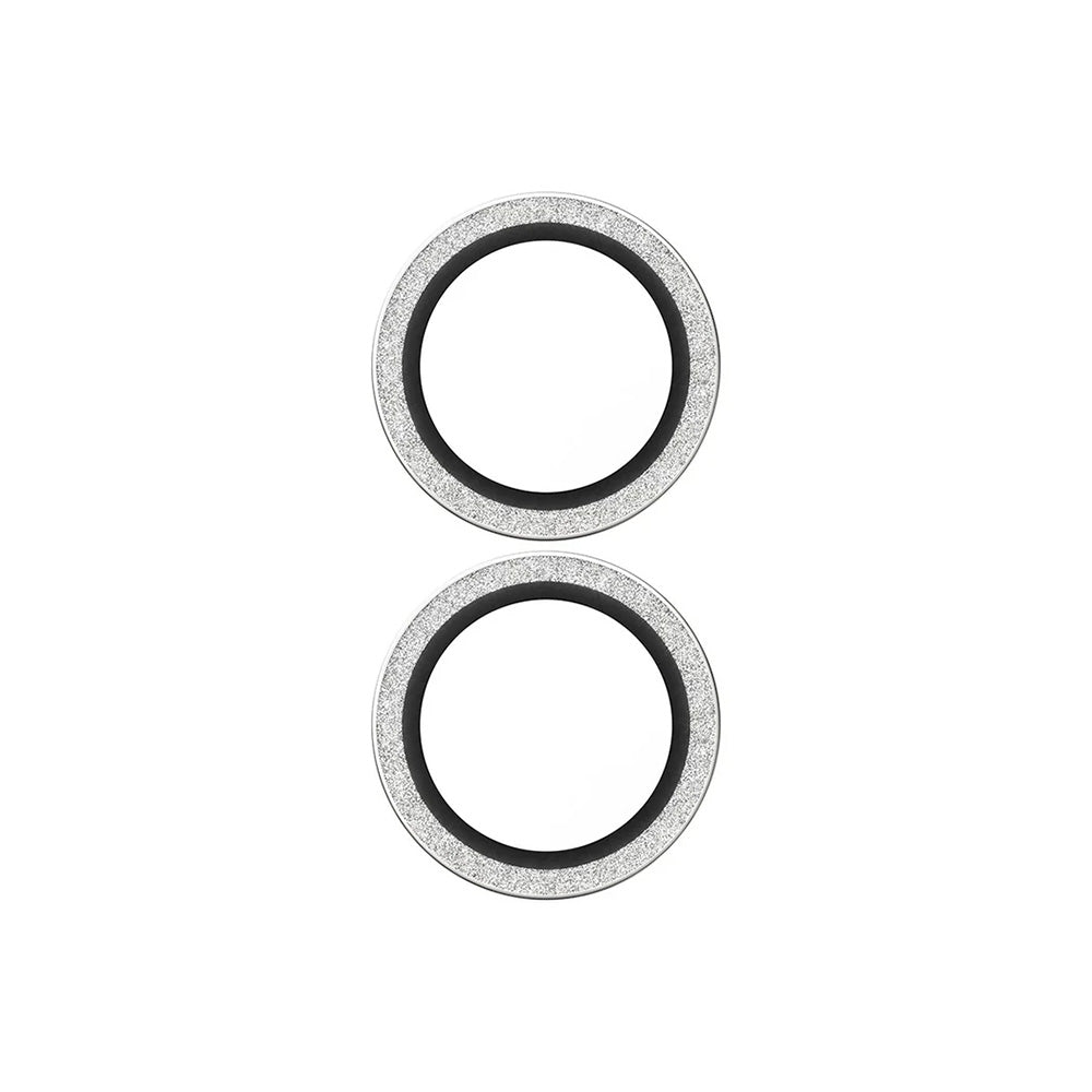 Folie de protectie Camera Spate PanzerGlass Hoops Glitter pentru Apple iPhone 17 / 16 Plus / 16, Sticla Securizata, Argintie