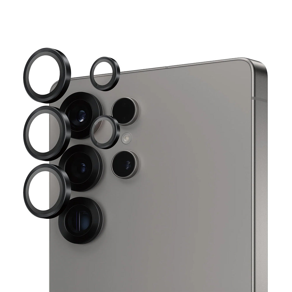 Folie de protectie Camera Spate PanzerGlass Hoops pentru Samsung Galaxy S25 Ultra S938, Sticla Securizata, Neagra