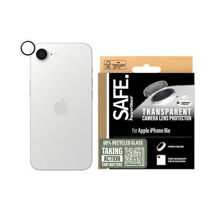 Folie de protectie Camera Spate PanzerGlass Safe. pentru Apple iPhone 16e, Sticla Securizata, Transparenta