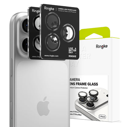 Folie de protectie Camera Spate Ringke pentru Apple iPhone 17 Pro Max / 17 Pro, Sticla Securizata, Neagra