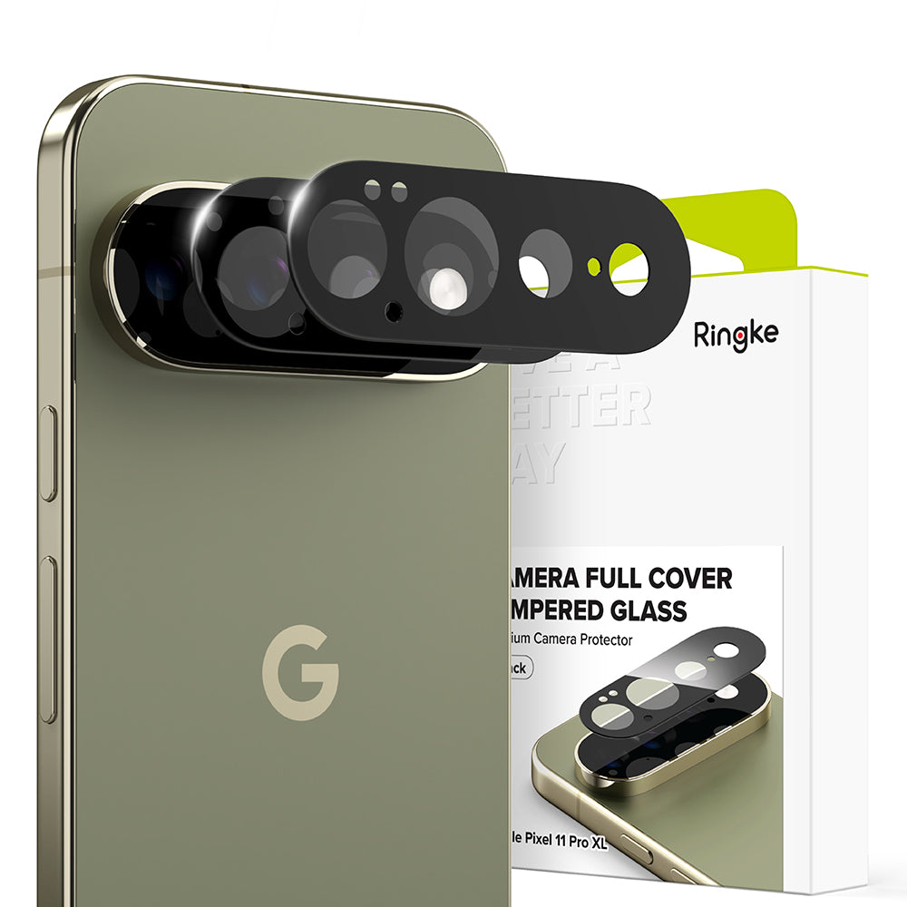 Folie de protectie Camera Spate Ringke pentru Google Pixel 11 Pro XL, Sticla Securizata, Set 2 bucati, Neagra
