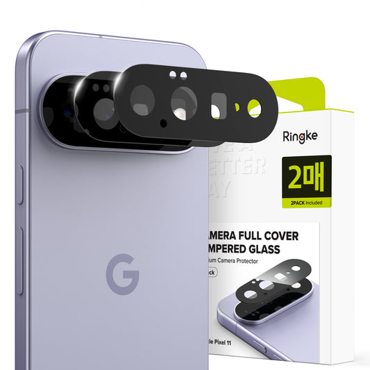 Folie de protectie Camera Spate Ringke pentru Google Pixel 11, Sticla Securizata, Set 2 bucati, Neagra