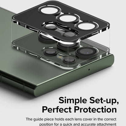 Folie de protectie Camera Spate Ringke pentru Samsung Galaxy S23 Ultra S918, Sticla Securizata, Neagra