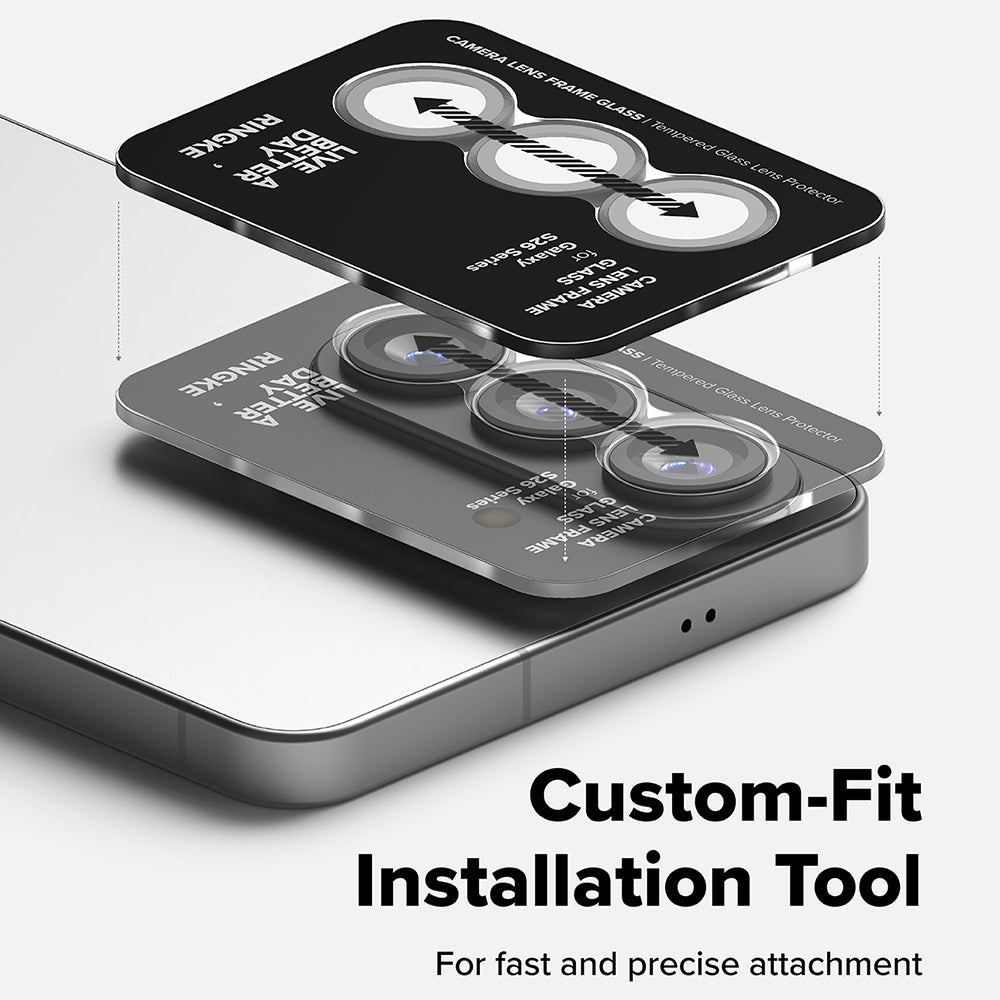 Folie de protectie Camera Spate Ringke pentru Samsung Galaxy S26 Plus / S26, Sticla Securizata, Set 2 bucati, Neagra