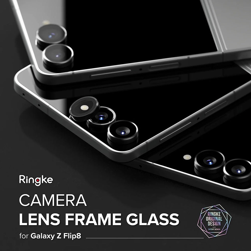 Folie de protectie Camera Spate Ringke pentru Samsung Galaxy Z Flip8 F776, Sticla Securizata, Set 2 bucati, Neagra