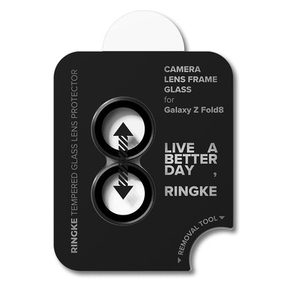 Folie de protectie Camera Spate Ringke pentru Samsung Galaxy Z Fold8 F971, Sticla Securizata, Set 2 bucati, Neagra