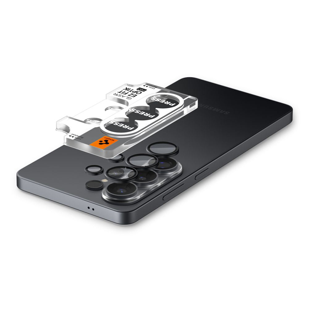 Folie de protectie Camera Spate Spigen GlastR EZ FIT Optik Pro HD pentru Samsung Galaxy S26 Ultra S948, Sticla Securizata, Set 2 bucati, Neagra