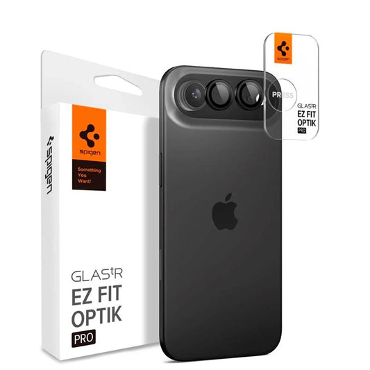 Folie de protectie Camera Spate Spigen GlastR EZ FIT Optik Pro pentru Apple iPhone 17 Air, Sticla Securizata, Set 2 bucati, Neagra