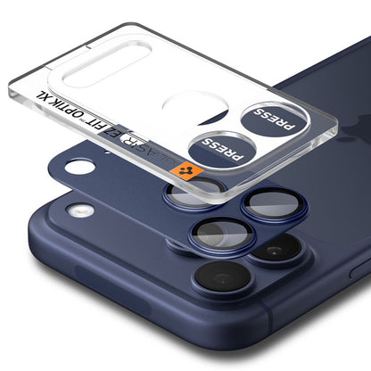 Folie de protectie Camera Spate Spigen GlastR EZ FIT Optik Pro XL pentru Apple iPhone 17 Pro, Sticla Securizata, Albastra AGL10646