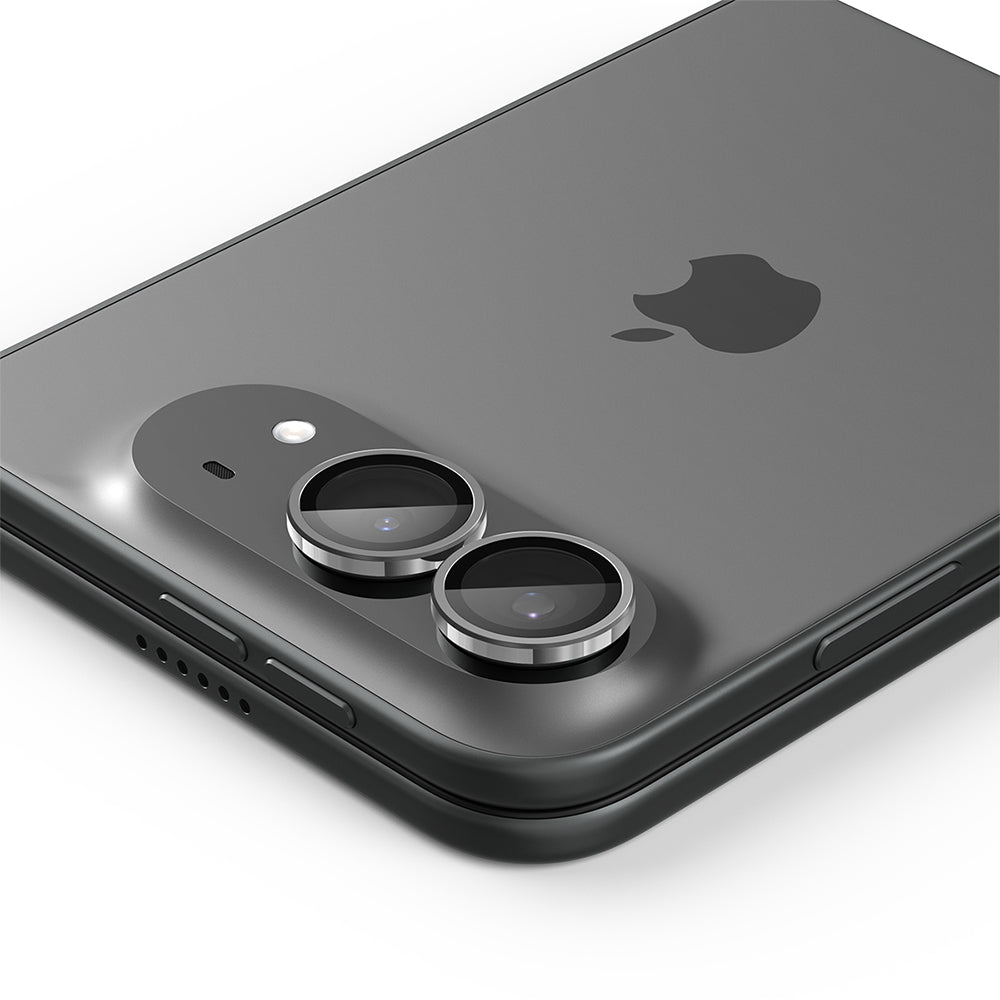 Folie de protectie Camera Spate Spigen GlastR EZ FIT Optik Pro pentru Apple iPhone Duo, Sticla Securizata, Set 2 bucati, Gri AGL12012