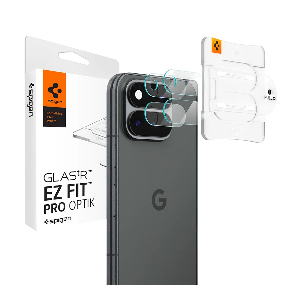Folie de protectie Camera Spate Spigen GlastR EZ FIT Optik Pro pentru Google Pixel 11 Pro Fold, Sticla Securizata, Set 2 bucati, Transparenta AGL11491