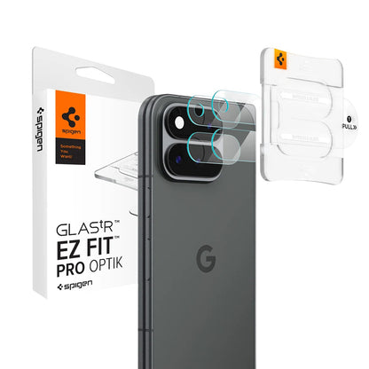 Folie de protectie Camera Spate Spigen GlastR EZ FIT Optik Pro pentru Google Pixel 11 Pro Fold, Sticla Securizata, Set 2 bucati, Transparenta AGL11491