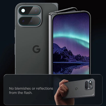 Folie de protectie Camera Spate Spigen GlastR EZ FIT Optik Pro pentru Google Pixel 11 Pro Fold, Sticla Securizata, Set 2 bucati, Transparenta AGL11491