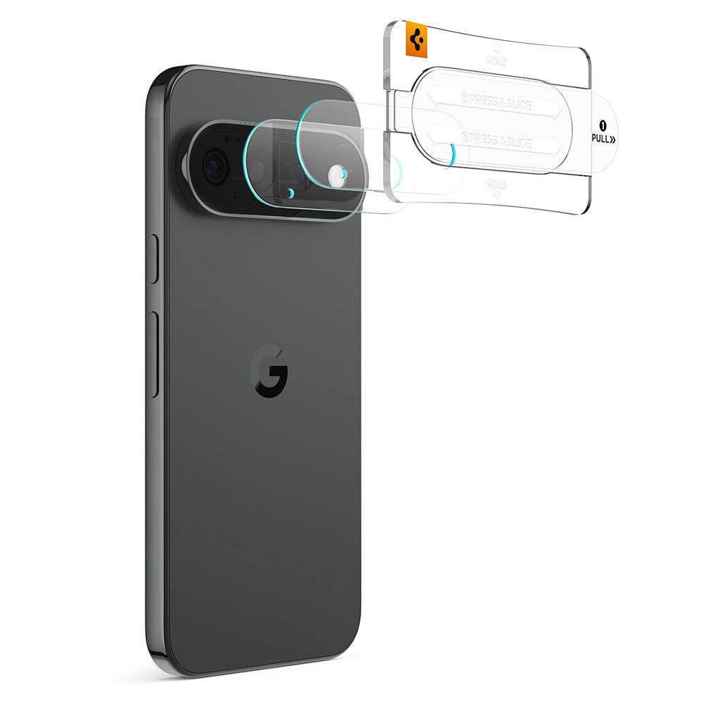 Folie de protectie Camera Spate Spigen GlastR EZ FIT Optik Pro pentru Google Pixel 11 Pro, Sticla Securizata, Set 2 bucati, Neagra AGL11484
