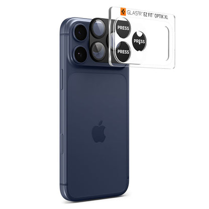 Folie de protectie Camera Spate Spigen GlastR EZ FIT Optik Pro XL pentru Apple iPhone 17 Pro Max, Sticla Securizata, Neagra AGL10649