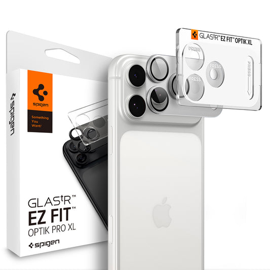 Folie de protectie Camera Spate Spigen GlastR EZ FIT Optik Pro XL pentru Apple iPhone 18 Pro Max, Sticla Securizata, Argintie AGL12042