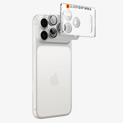 Folie de protectie Camera Spate Spigen GlastR EZ FIT Optik Pro XL pentru Apple iPhone 18 Pro Max, Sticla Securizata, Argintie AGL12042