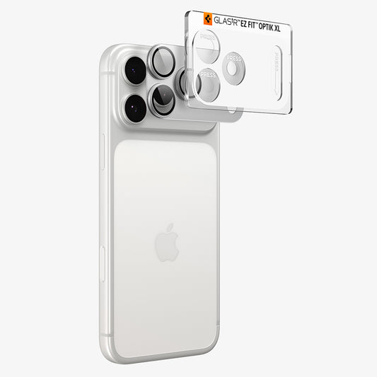 Folie de protectie Camera Spate Spigen GlastR EZ FIT Optik Pro XL pentru Apple iPhone 18 Pro Max, Sticla Securizata, Argintie AGL12042