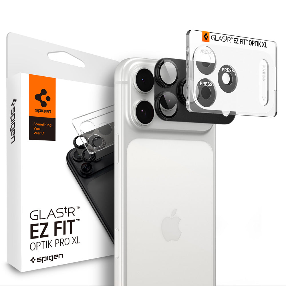 Folie de protectie Camera Spate Spigen GlastR EZ FIT Optik Pro XL pentru Apple iPhone 18 Pro Max, Sticla Securizata, Gri Inchis AGL12039