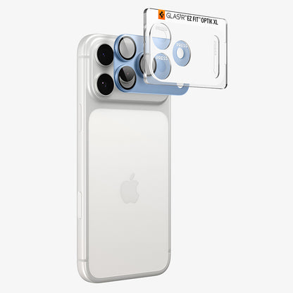 Folie de protectie Camera Spate Spigen GlastR EZ FIT Optik Pro XL pentru Apple iPhone 18 Pro, Sticla Securizata, Bleu AGL12037