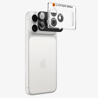 Folie de protectie Camera Spate Spigen GlastR EZ FIT Optik Pro XL pentru Apple iPhone 18 Pro, Sticla Securizata, Gri Inchis AGL12035
