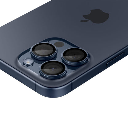 Folie de protectie Camera Spate Spigen GlastR EZ FIT Optik Pro pentru Apple iPhone 16 Pro Max / 16 Pro, Sticla Securizata, Set 2 bucati, Albastra