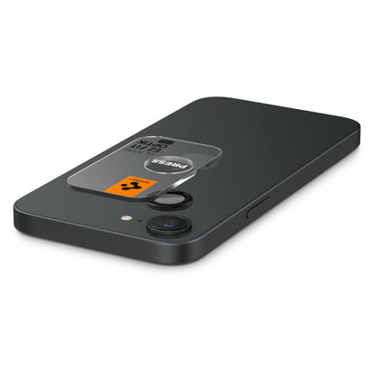 Folie de protectie Camera Spate Spigen GlastR EZ FIT Optik Pro pentru Apple iPhone 17e / 16e, Sticla Securizata, Set 2 bucati, Neagra AGL09279