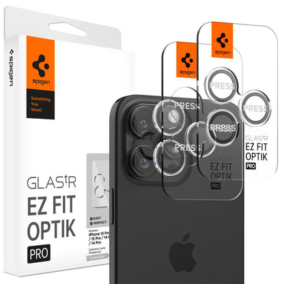 Folie de protectie Camera Spate Spigen GlastR EZ FIT Optik Pro pentru Apple iPhone 17 Pro Max / 17 Pro, Sticla Securizata, Set 2 bucati, Transparenta