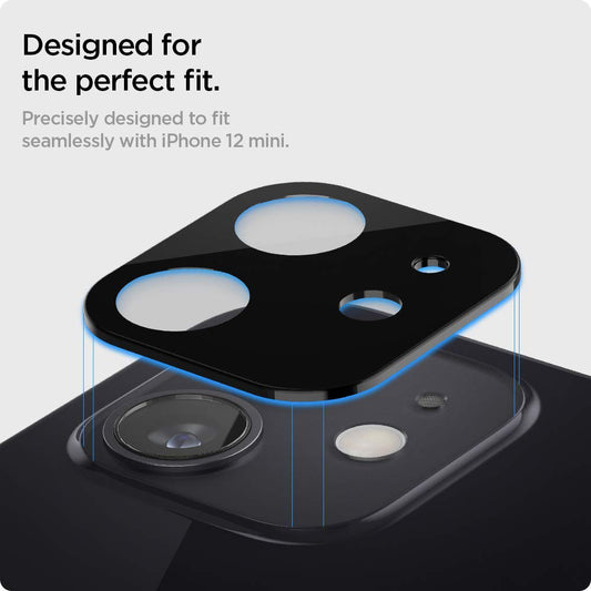 Folie de protectie Camera Spate Techsuit pentru Apple iPhone 12, Sticla Securizata, Neagra