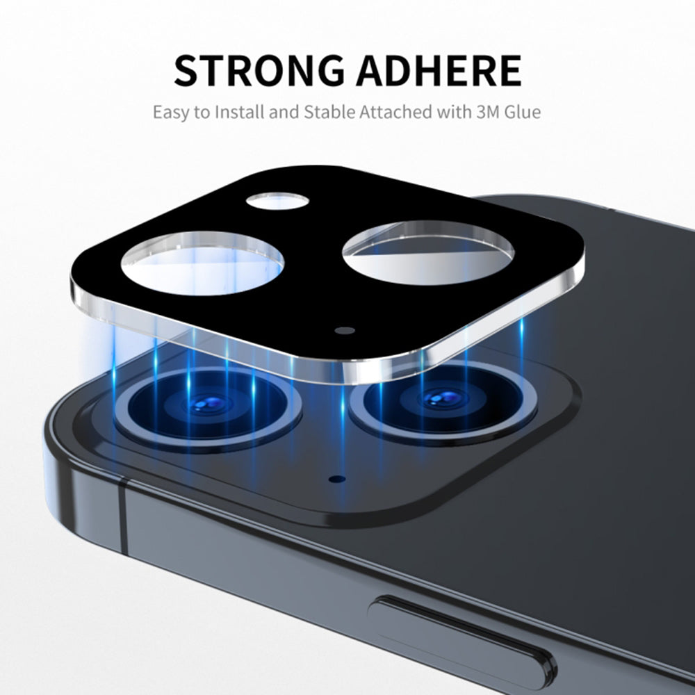 Folie de protectie Camera Spate Techsuit pentru Apple iPhone 15 Plus / 15, Sticla Securizata, Neagra