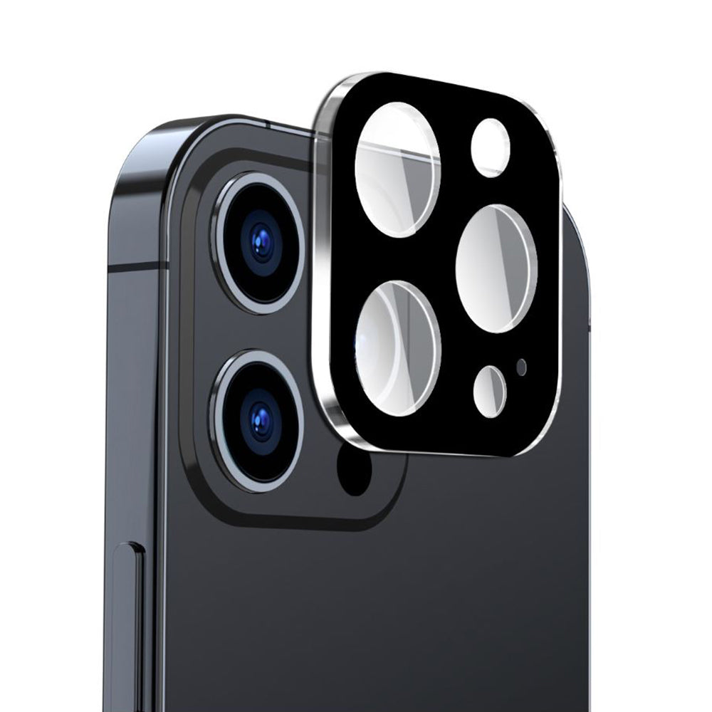 Folie de protectie Camera Spate Techsuit pentru Apple iPhone 15 Pro Max / 15 Pro, Sticla Securizata, Neagra