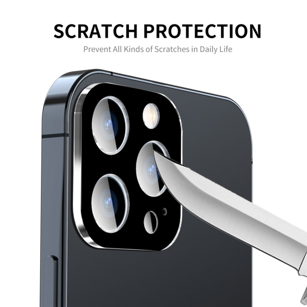 Folie de protectie Camera Spate Techsuit pentru Apple iPhone 15 Pro Max / 15 Pro, Sticla Securizata, Neagra