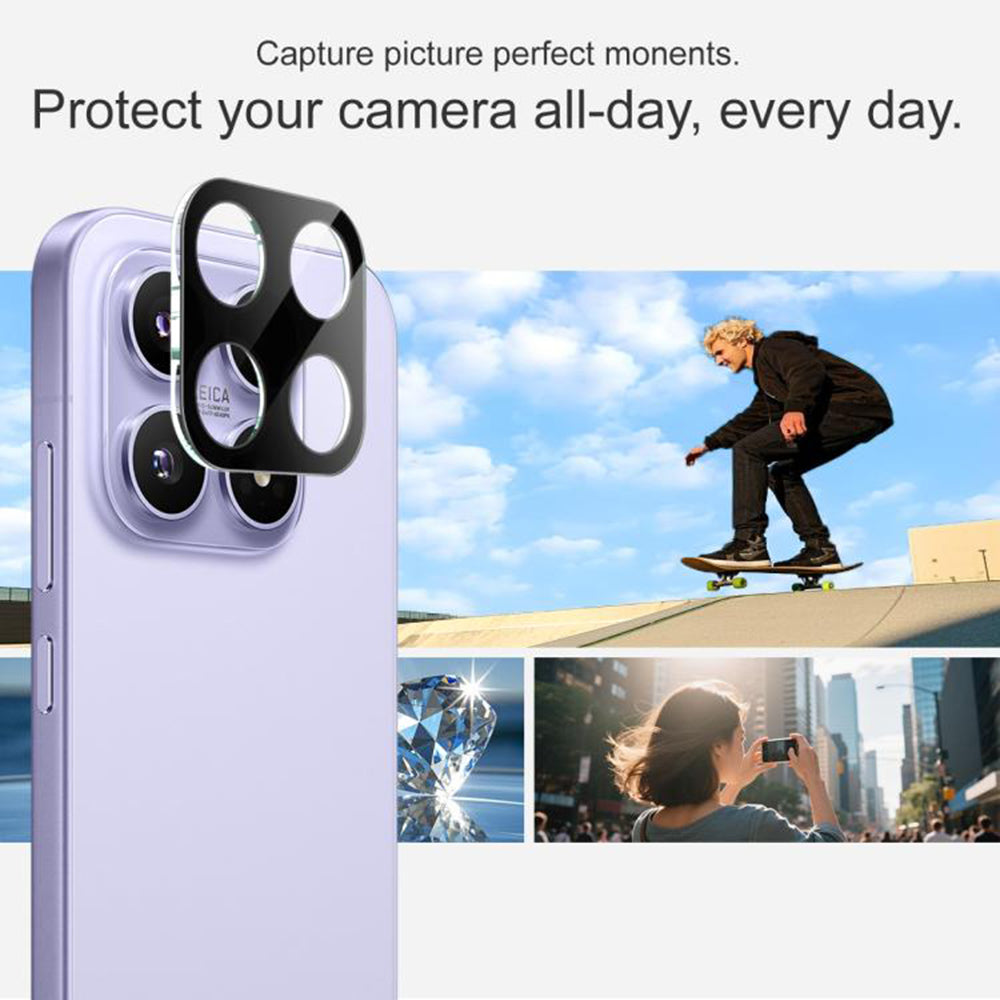 Folie de protectie Camera Spate Techsuit pentru Xiaomi 17, Sticla Securizata, Neagra