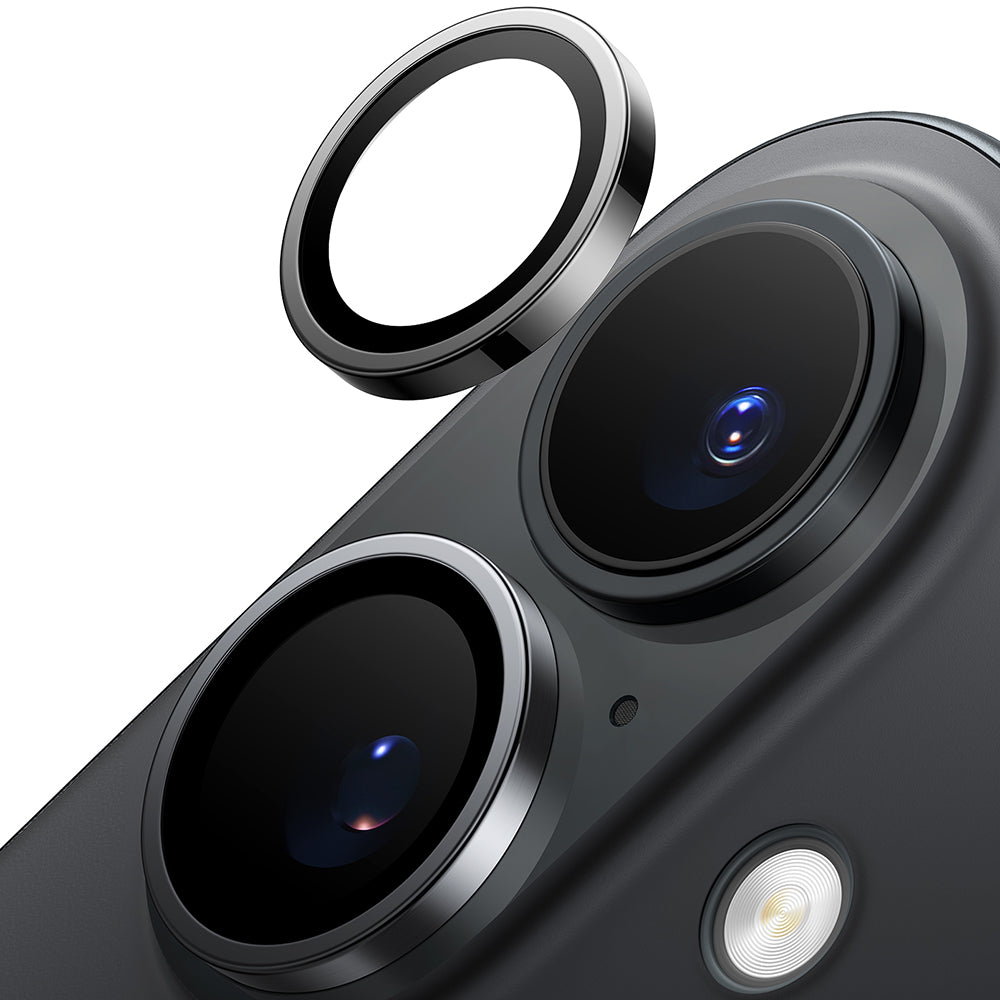 Folie de protectie Camera Spate Torras Lensguard pentru Apple iPhone 16 Plus / 16, Sticla Securizata, Neagra